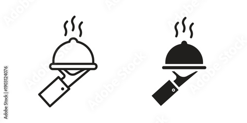 Hand holding tray icon suitable symbol. Simple stock illustration stock