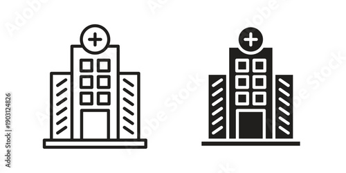 Hospital icon suitable symbol. Simple stock illustration stock