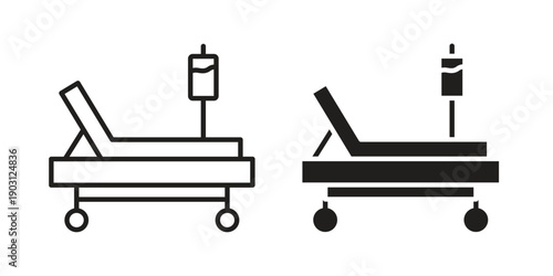 Hospital bed icon suitable symbol. Simple stock illustration stock