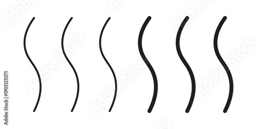 Heat icons vector symbol with editable stroke and flat versions