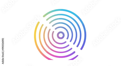 Dynamic radial gradient pattern depicting abstract sound waves or digital signal transmission