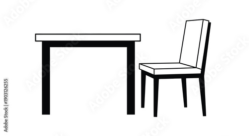 chair and table
