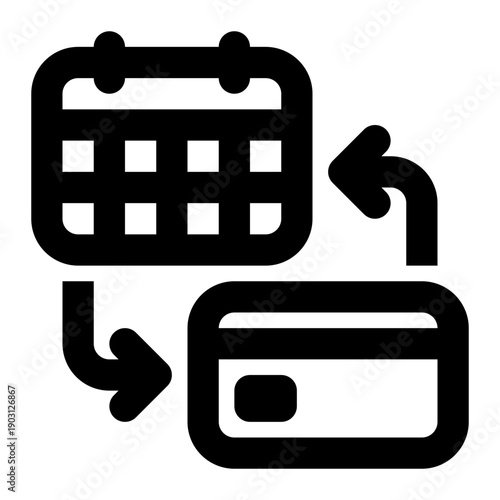 Subscription, Auto Debit, Recurring Payment Outline Icon