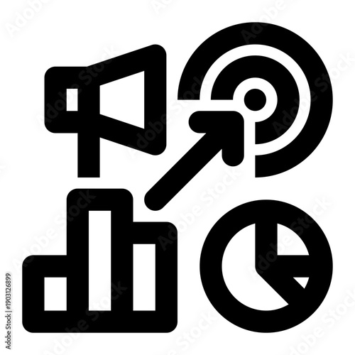 Marketing KPI, Sales KPI, Sales Outline Icon