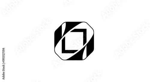 Black and White Camera Shutter Icon.