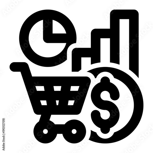 Sales Analysis, Sales Report, Sales Chart Outline Icon