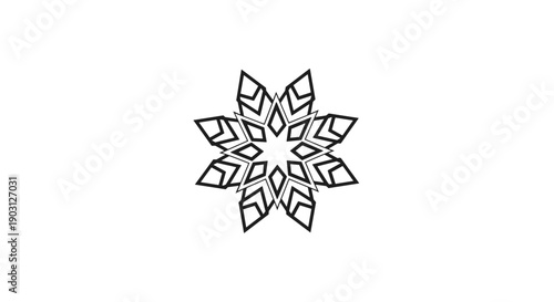 Black and white geometric star shape.