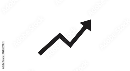 Black Arrow Graph Showing Steady Increase.