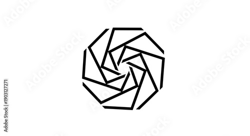 Geometric Camera Shutter Icon Design Element.