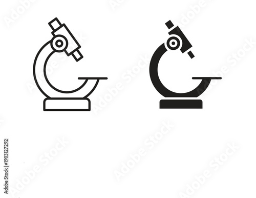 Microscope icon suitable symbol. Simple stock illustration stock