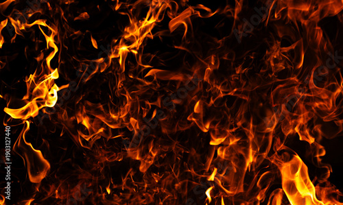 Fire abstract heat background. Fire strong flame motion. Fire blazing energy flow. Fire hot glowing texture.