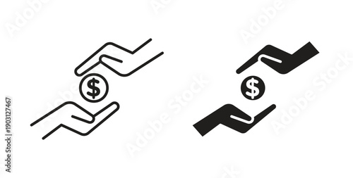 loan icons vector symbol with editable stroke and flat versions