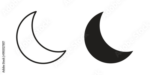 Moon icon suitable symbol. Simple stock illustration stock