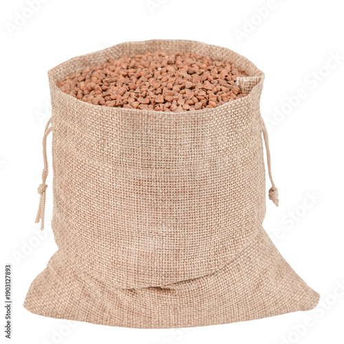 Wallpaper Mural Buckwheat in a cloth bag, isolated on a white background Torontodigital.ca
