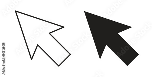 Mouse icons vector symbol with editable stroke and flat versions