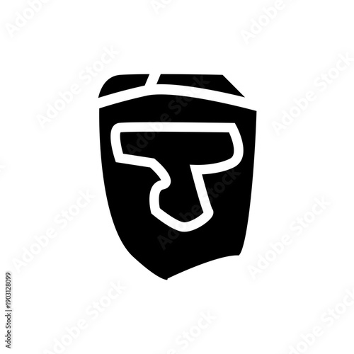 black mask protection glyph icon vector