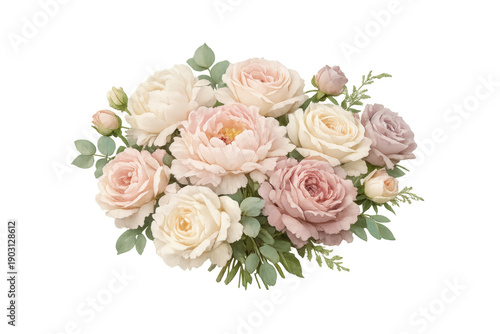 Elegant floral bouquet creating a beautiful arrangement for celebration, wedding, and romantic events on transparent background