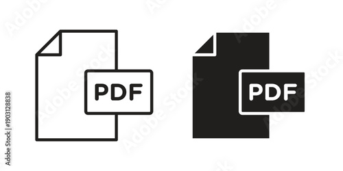 PDF file icon suitable symbol. Simple stock illustration stock