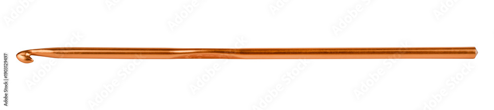 Obraz premium Golden metal crochet hook isolated on white background