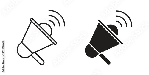 Promotion icons vector symbol with editable stroke and flat versions