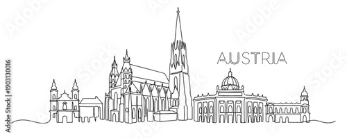 Canvas Print Austria famous landmarks featuring St