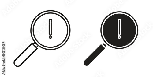 Risk analysis icons vector symbol with editable stroke and flat versions