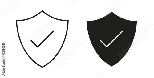 Safe icons vector symbol with editable stroke and flat versions