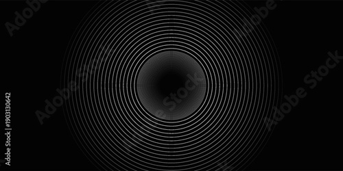 Create a bold look with a centric circle background featuring vector graphics of sound waves.