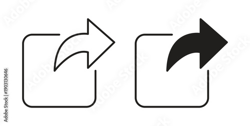 Share icons vector symbol with editable stroke and flat versions