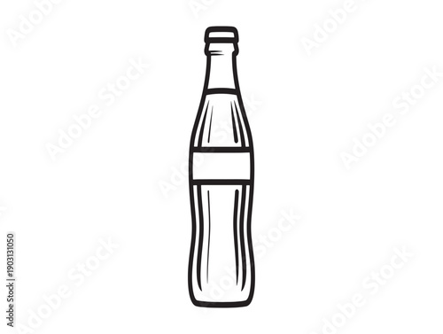 A simple line drawing of a soda bottle