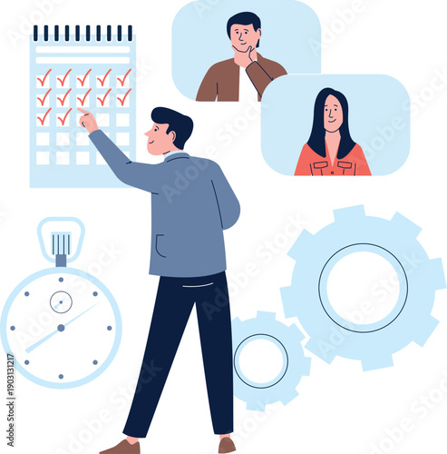 Administrator character. Executive manager. Business job icon