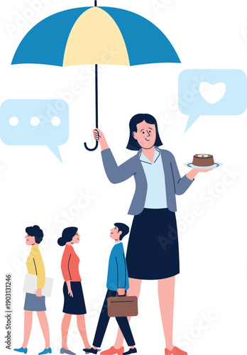 Caring person. People protection and support color icon