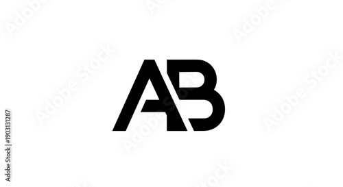 Black AB Logo Typography Design Element.