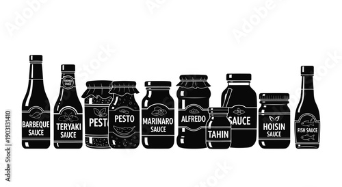 Set of Condiment Container Icons