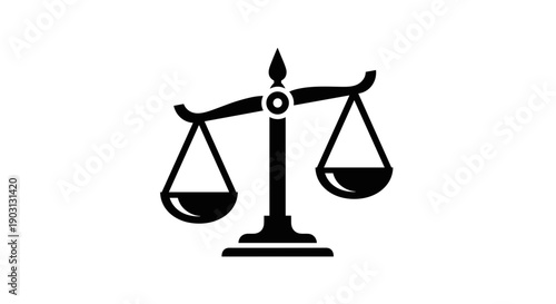 Black Scales of Justice Illustration Design.