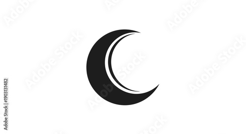 Crescent Moon Shape Symbol Icon.
