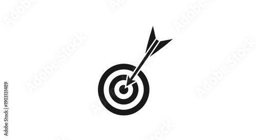 Dart Hitting Bullseye on Target.