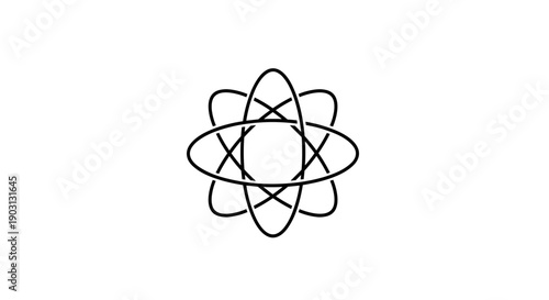 Simple Atom Model Illustration Design Element 1.