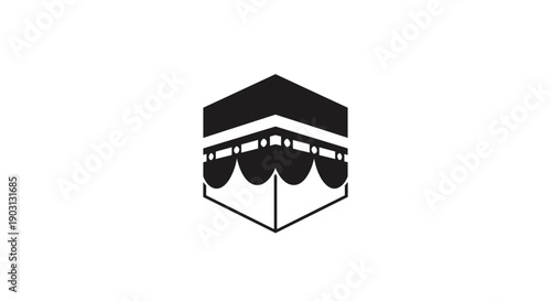 Simple Black and White House Icon.