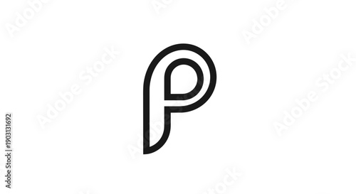 Simple Black Letter P Logo Design.