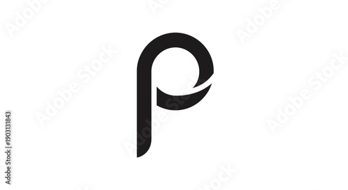 Stylized Black Letter P Logo Design.