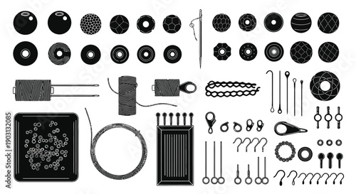Set of Hardware Fastener Icons