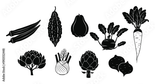 Set of Exotic Vegetable Icons