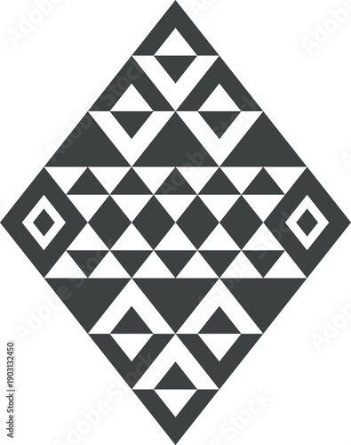 Ethnic print element. Geometric shape motif design
