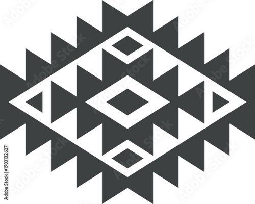 Ancient aztec motif black logo. Decorative ornament