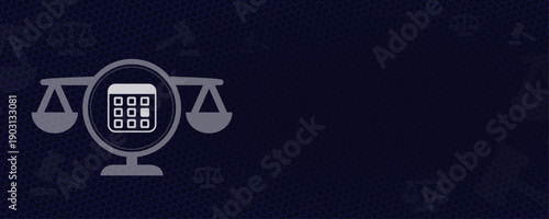 Labor law deadlines and contract expiration vector concept with calendar icon on balance scales and copy space for employment and appointment schedule