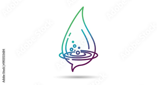 Vibrant Gradient Droplet Icon Representing Fluidity Science and Communication