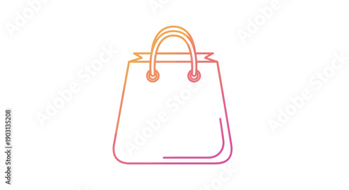 Vibrant gradient line art shopping bag icon representing modern retail and online commerce
