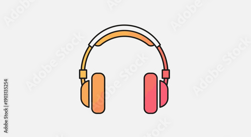 Vibrant gradient headphones icon for music and audio enjoyment digital media illustration