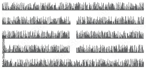 Sound waves collection. Tune equalizer vector set. Music wave, audio lines, signal, sound pattern. Vector illustration.